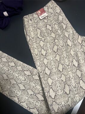Mudd Skinny Snake-Print Pencil Skirt in Beige and Taupe